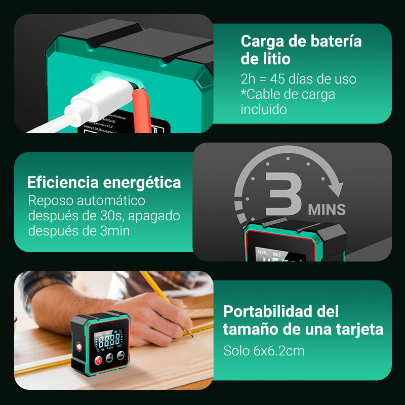 🔥 50 % DE DESCUENTO – Ángulo digital magnético con láser electrónico 📐✨