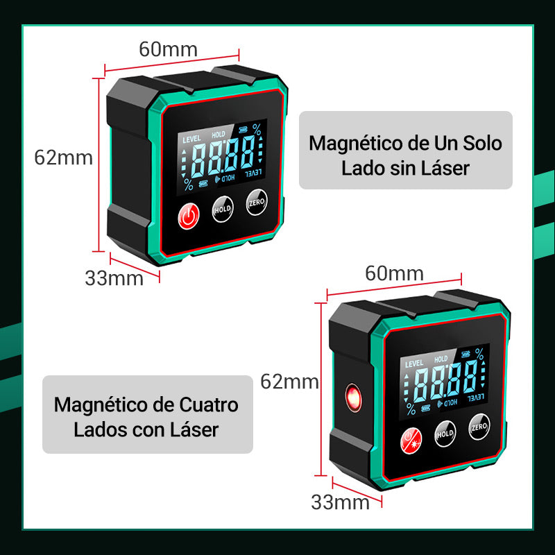 🔥 50 % DE DESCUENTO – Ángulo digital magnético con láser electrónico 📐✨