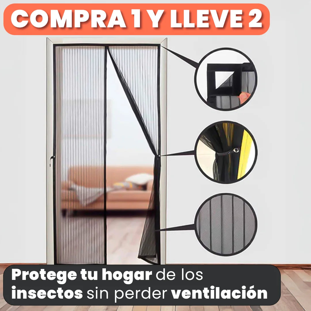 Cortina Mosquitera EcoScreen – Instalación Sin Herramientas, Cierre Magnético, Ideal para Mascotas y Niños