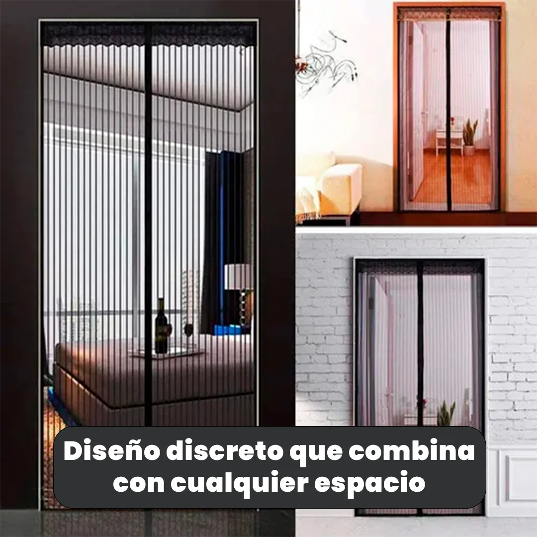 Cortina Mosquitera EcoScreen – Instalación Sin Herramientas, Cierre Magnético, Ideal para Mascotas y Niños