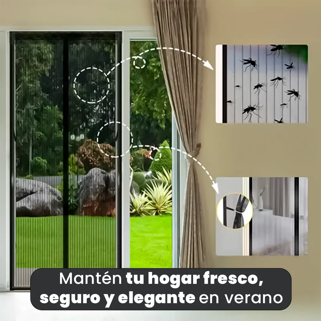 Cortina Mosquitera EcoScreen – Instalación Sin Herramientas, Cierre Magnético, Ideal para Mascotas y Niños
