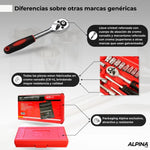 ToolMaster Pro 46 piezas:🧰🔧💪 Juego de Llaves de Vaso en Acero de Vanadio